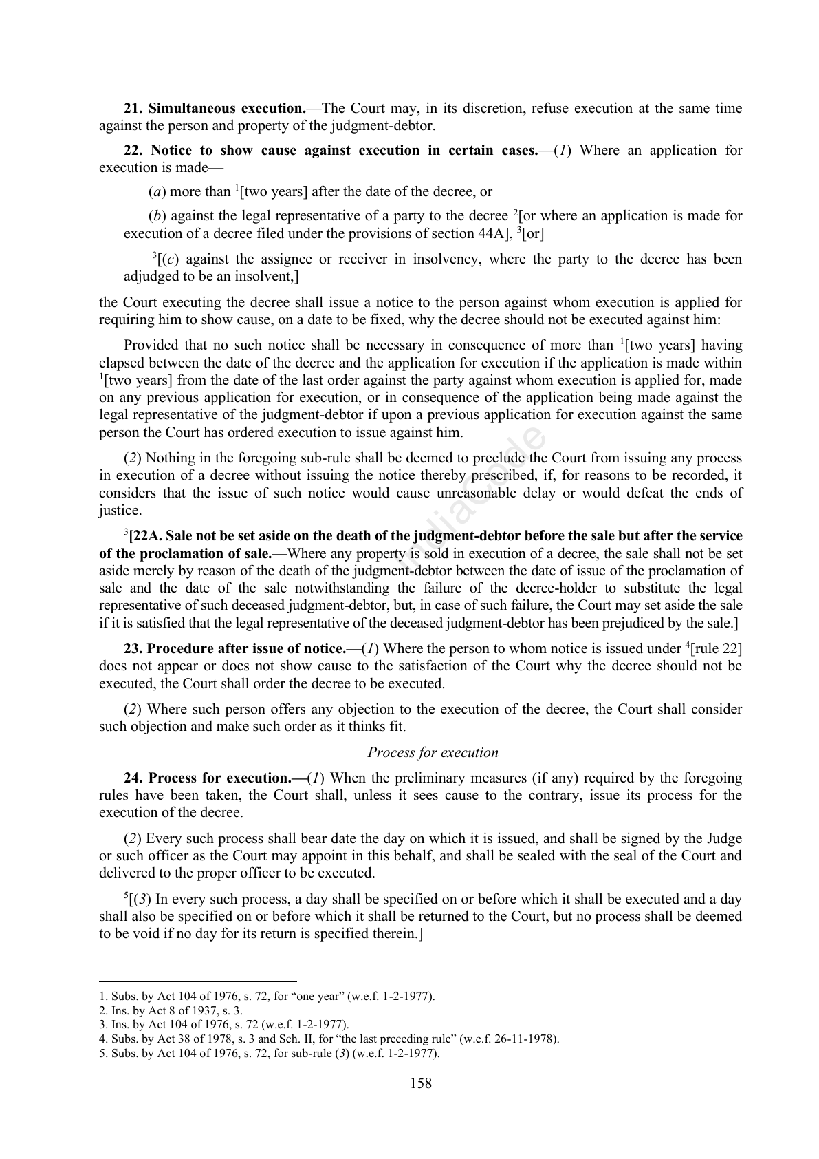 Complete official PDF physical page 158; includes original layout and notes