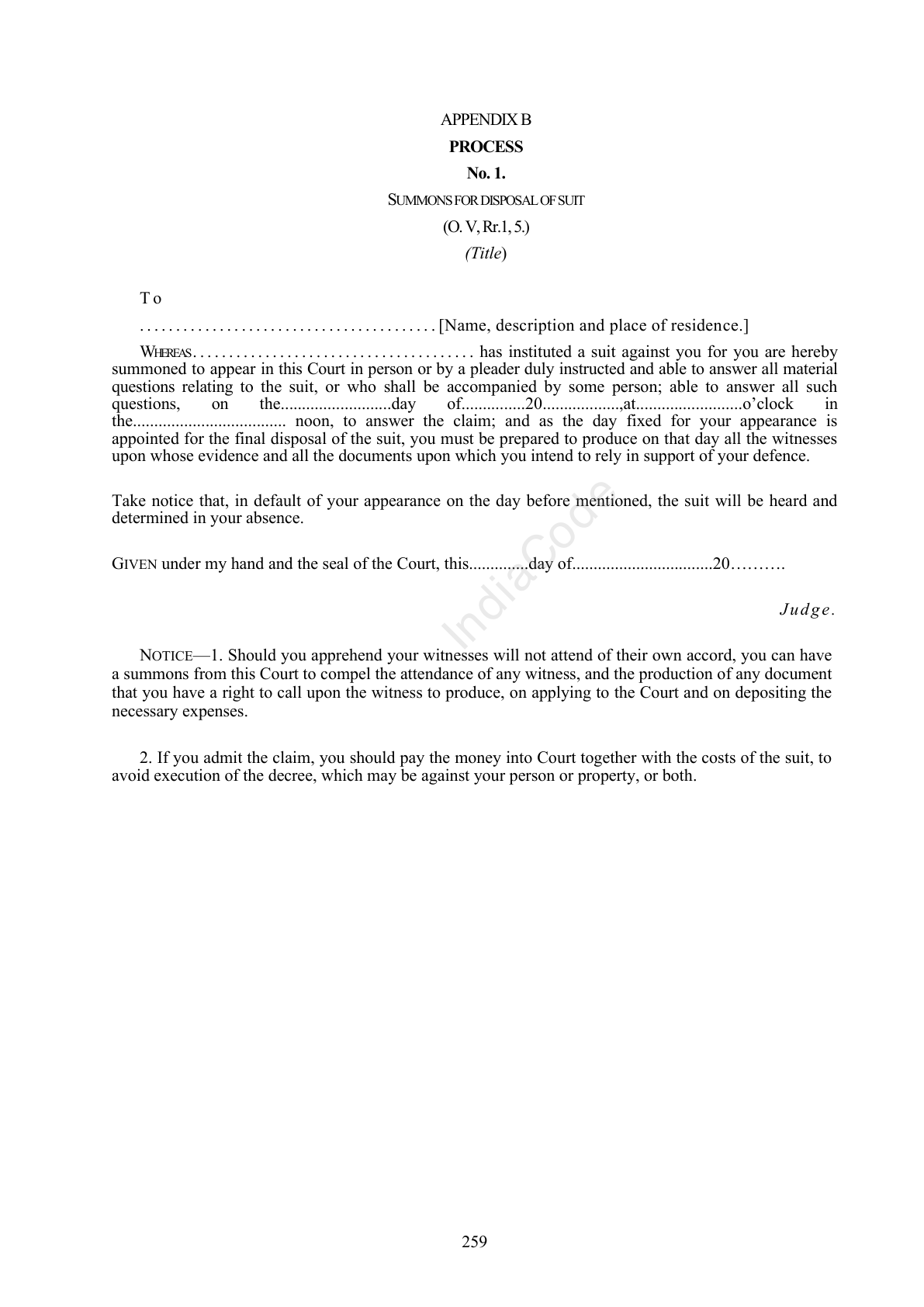Complete official PDF physical page 259; includes original layout and notes