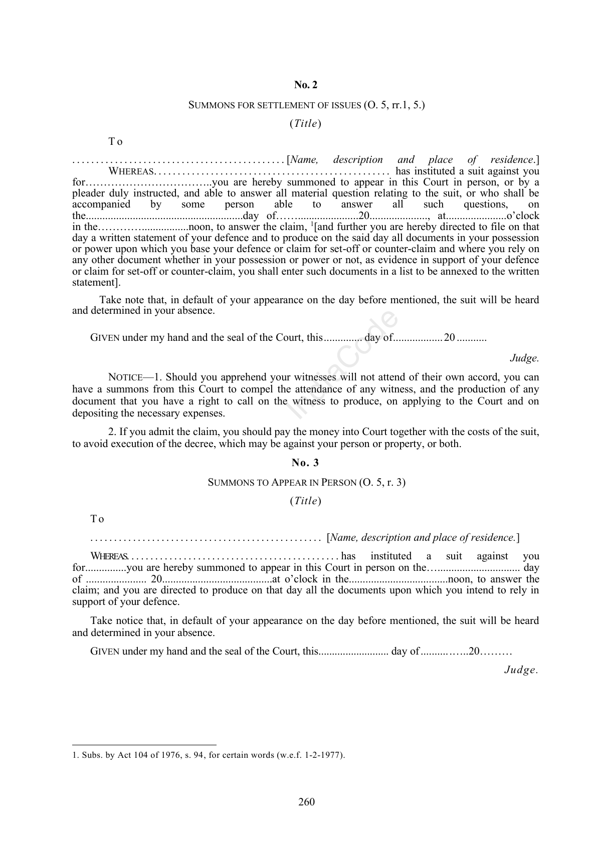 Complete official PDF physical page 260; includes original layout and notes