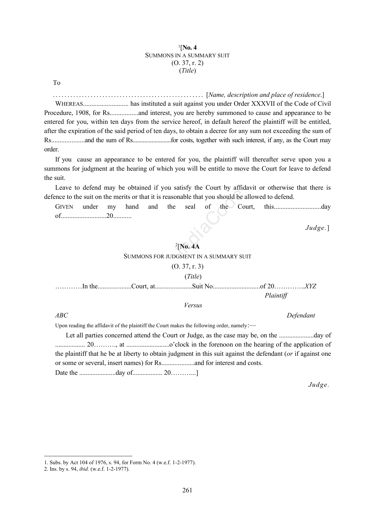 Complete official PDF physical page 261; includes original layout and notes