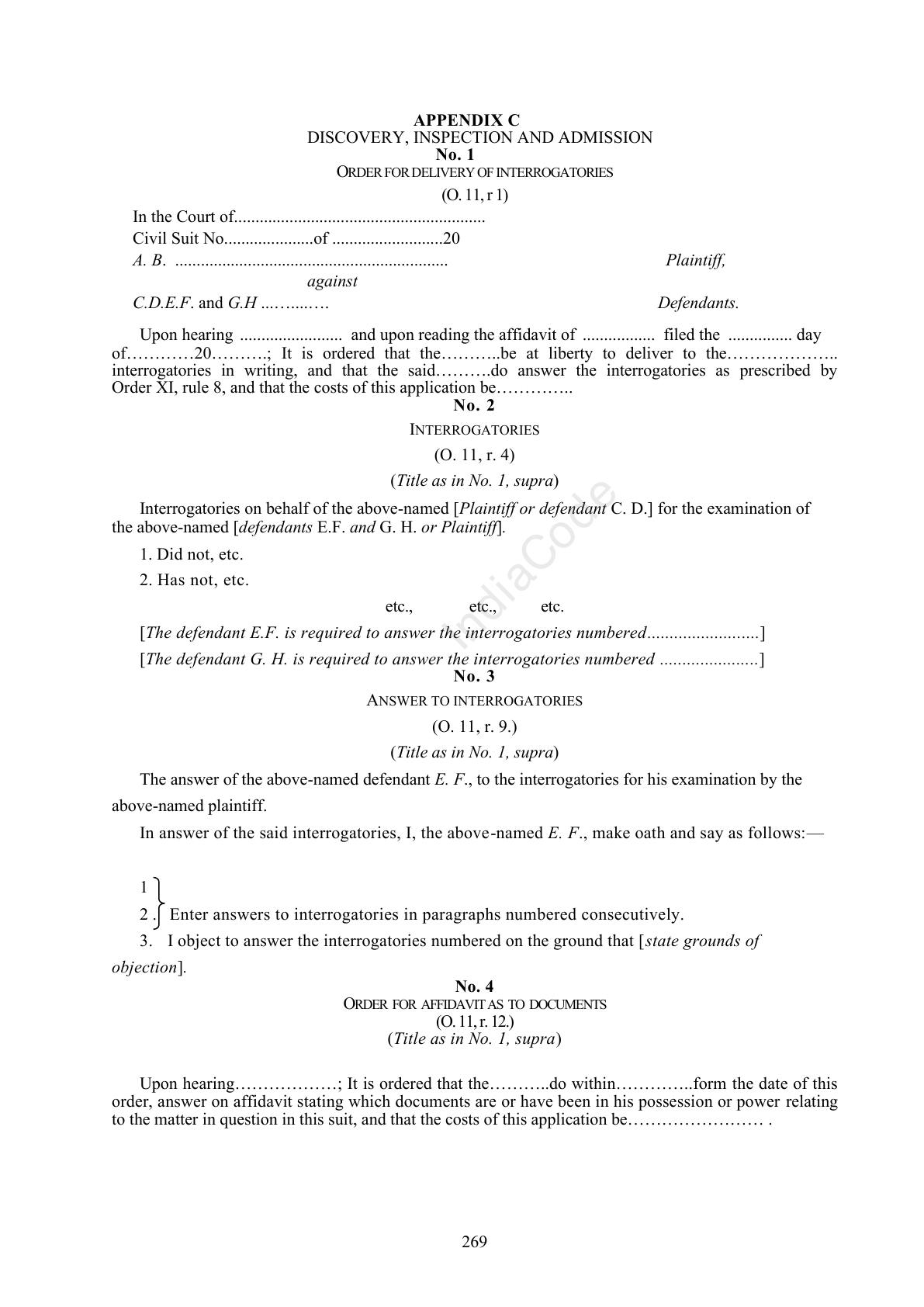 Complete official PDF physical page 269; includes original layout and notes