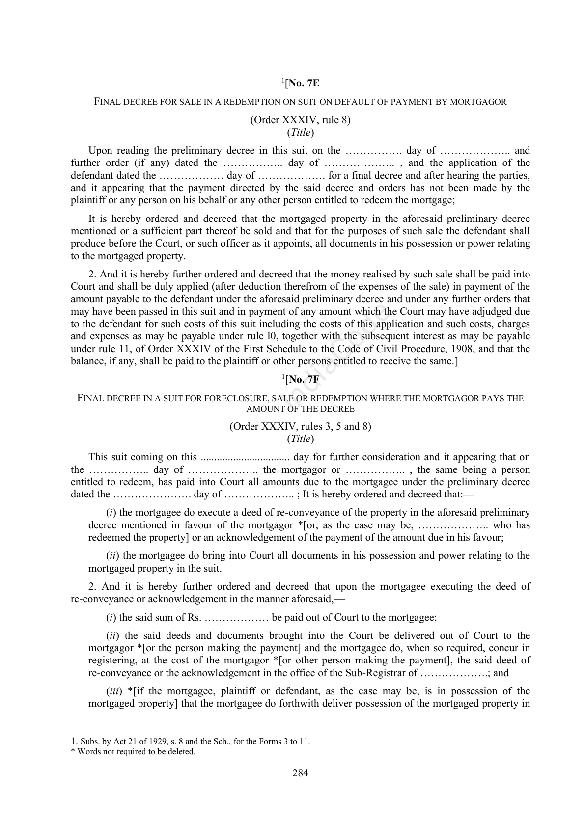 Complete official PDF physical page 284; includes original layout and notes