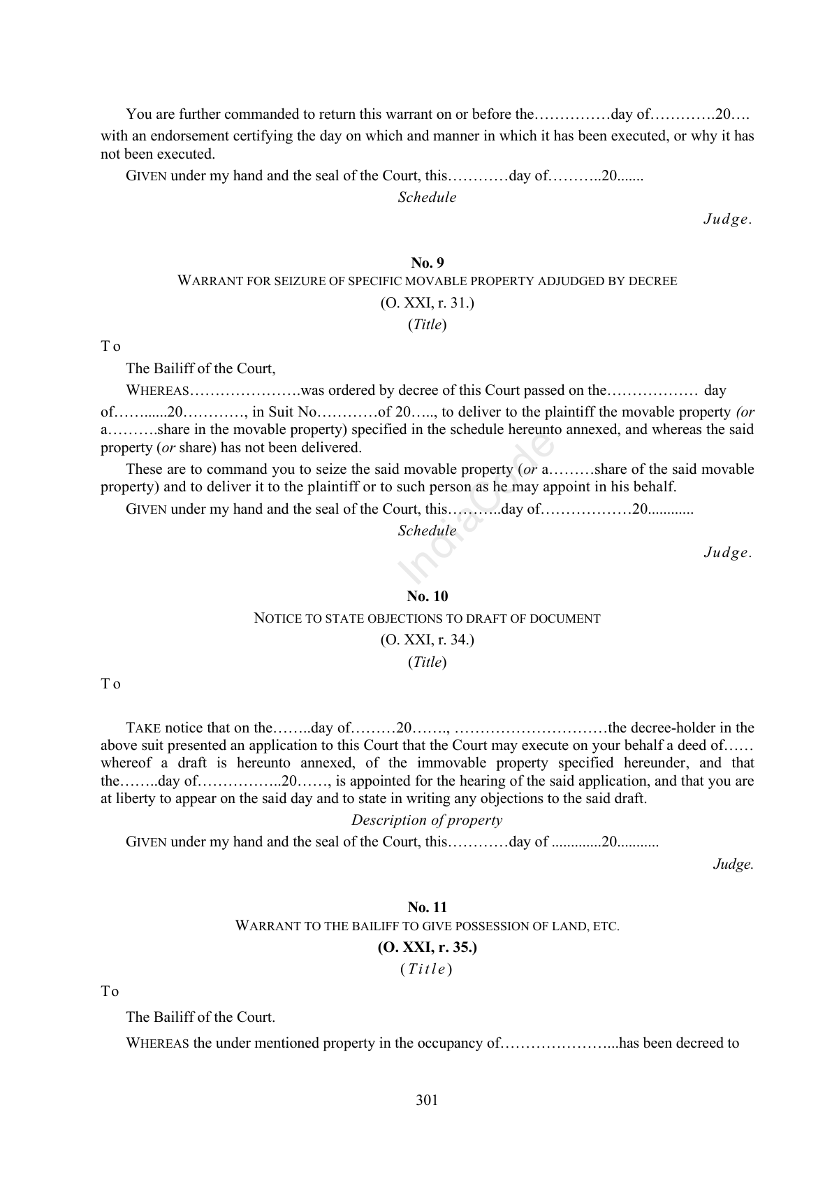 Complete official PDF physical page 301; includes original layout and notes